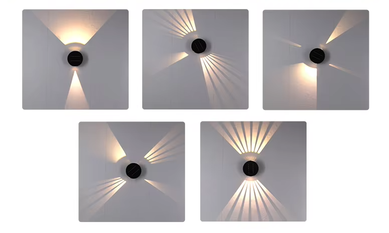 SOLAR SQUARE ROTATING WALL LAMP