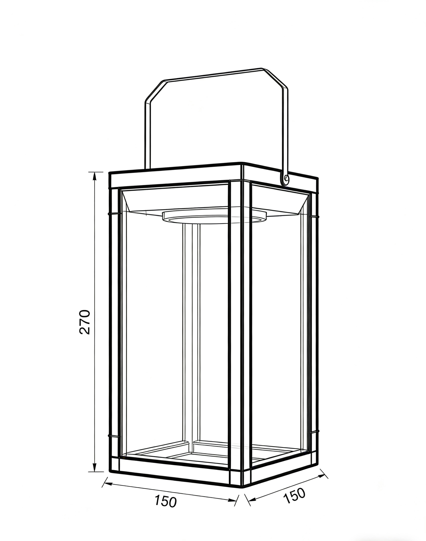 Solar square-shaped courtyard lamp