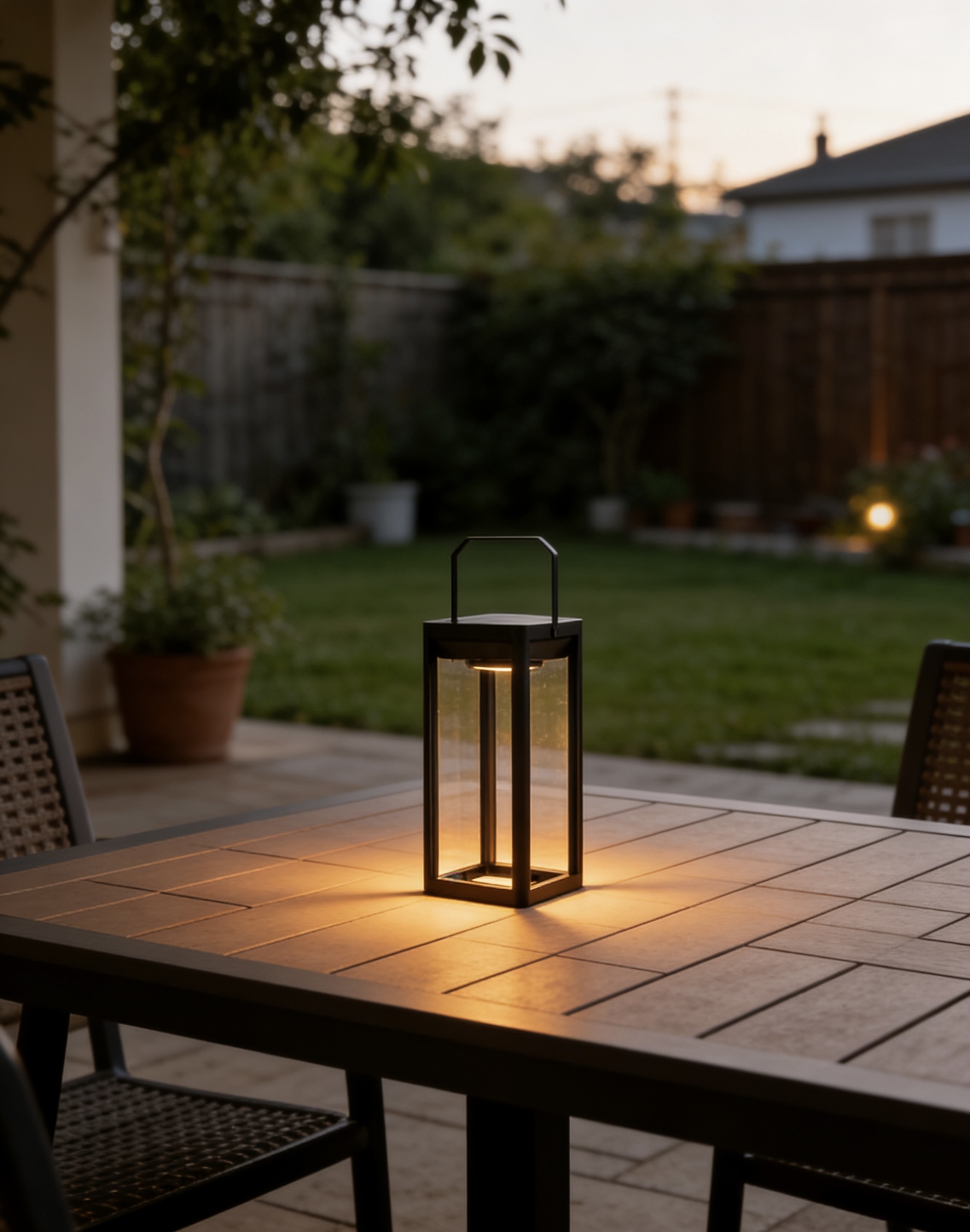 Solar square-shaped courtyard lamp