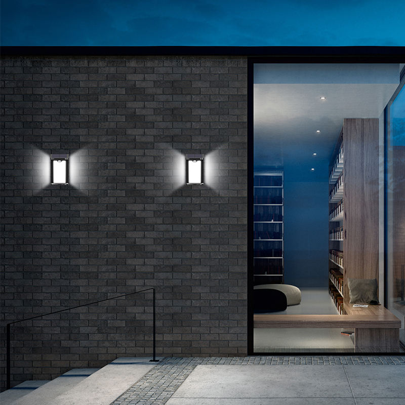 Solar wall light with motion sensor